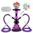 30.5 cm 2 Schlauch Hookah Set mit Alles Glas Shisha Vase mit 50x Folienschale 50x Spitzen 2x Mundstück 2x Schlauchzange Kit (Lila)