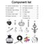 HOKASET Shisha aus schwarzem Glas, 30,5 cm, 2 Schläuche, komplettes Set mit Zubehör
