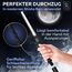 M. ROSENFELD Shisha Schlauch mit Mundstück – 150cm Soft-Touch Shisha Schlauch Set Matt (lebensmittelecht) inkl. Shisha Adapter + langes 40cm Ergo Aluminium Shisha Mundstück Shisha Set Schwarz Silber