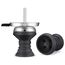 Yimi Hookah Premium Keramik Wasserpfeife Schüssel Edelstahl Schüssel Bildschirm Hookah Kamin Holzkohle Schüssel Kit (Schwarz)