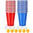 Spyrtb Bierpong Becher Set, Beer Pong Becher, 40 Beerpong Becher(500ML) +12 Tischtennisbälle, Wiederverwendbare, Red Cups Für Party Trinkspiele Camping Geburtstag Hochzeit