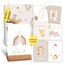 Giftota Meilensteinkarten Baby - 50 Meilensteinkarten inkl. Kartenständer aus Holz - Baby Geschenk für Junge und Mädchen - Boho Stil Meilensteinkarten