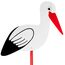 BRUBAKER Großer Storch aus Holz - Klapperstorch zum Stecken für Innen und Außen - Geburt Babystorch für Draußen - Geburtsgeschenk Holzstorch 100 cm groß, beidseitig bedruckt