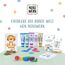 Miniwerk Meilensteinkarten Baby 60 Stück – persönliches Geschenk zur Geburt, Erinnerungsbox Baby, Babytagebuch, Ergänzung zur Baby Erstausstattung für Neugeborene und Eltern, Kontrastkarten Baby