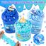 LAWOHO 6 Stück Farbverlauf Blau Slime Set enthält Fluffy Cloud Wolkenschleim, Clear Slime & Butter Schleim, Schleim Kinder Party Geschenk, Geburtstag Weihnachten Geschenk für Mädchen & Jungen(Ozeane)