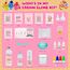 Funewest Schleim Selber Machen Set, Rosa Slime Set, DIY Schleim Kinder, Kreative Weihnachten Geburtstag Party Geschenk Mädchen 6-12 Jahre