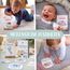 Miniwerk Meilensteinkarten Baby 60 Stück – persönliches Geschenk zur Geburt, Erinnerungsbox Baby, Babytagebuch, Ergänzung zur Baby Erstausstattung für Neugeborene und Eltern, Kontrastkarten Baby