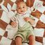 Mikito Baby Geschenk Junge & Mädchen/Neugeborenen Geschenk mit Musselin Schnuffeltuch + Beißring + Lätzchen + Baby Holzschild/Geschenk zur Geburt