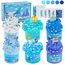 LAWOHO 6 Stück Farbverlauf Blau Slime Set enthält Fluffy Cloud Wolkenschleim, Clear Slime & Butter Schleim, Schleim Kinder Party Geschenk, Geburtstag Weihnachten Geschenk für Mädchen & Jungen(Ozeane)