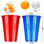 Zeawavsl Bierpong Becher Set, Beer Pong Becher Enthält 50 Becher und 12 Tischtennisbälle, 500ML Beerpongbecher Wiederverwendbare Beerpong Partybecher für Party Trinkspiele Camping Geburtstag Hochzeit