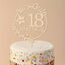 Giftota Cake Topper 18. Geburtstag Holz mit LED Lichterkette - 18. Geburtstag Deko Jungen Mädchen - Tortendeko 18. Geburtstagsdeko - Kuchen Deko für 18. Geburtstagsdeko