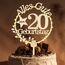 Giftota Cake Topper 20. Geburtstag Holz mit LED Lichterkette - 20. Geburtstag Deko Jungen Mädchen - Tortendeko 20. Geburtstagsdeko - Kuchen Deko für 20. Geburtstagsdeko