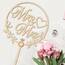 Giftota Cake Topper Hochzeit Holz Mit LED Lichterkette - Tortendeko "Mr und Mrs" - Hochzeitstorte Deko
