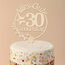 Giftota Cake Topper 30. Geburtstag Holz mit LED Lichterkette - 30. Geburtstag Deko - Tortendeko 30Geburtstag - Kuchen für 30. Geburtstagsdeko Frauen Männer
