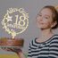 Giftota Cake Topper 18. Geburtstag Holz mit LED Lichterkette - 18. Geburtstag Deko Jungen Mädchen - Tortendeko 18. Geburtstagsdeko - Kuchen Deko für 18. Geburtstagsdeko
