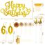 Giftota Tortendeko 30 40 50 60 Geburtstag Mann Frau, 30 Stück Gold Cake Topper Geburtstag Deko, Kuchendeko mit Geburtstagskerzen Konfetti Luftballons Papierfächer