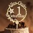 Cake Topper 1. Geburtstag Holz mit LED Lichterkette - Tortendeko 1. Geburtstag Deko - Kuchen Deko für Jungen Mädchen