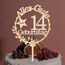 Giftota Cake Topper 14. Geburtstag Holz mit LED Lichterkette - Tortendeko 14. Geburtstag Deko - Kuchen Deko für Jungen Mädchen