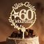 Giftota Cake Topper 60. Geburtstag Holz mit LED Lichterkette - Tortendeko 60 Geburtstag Deko Frauen Männer - Kuchen Deko für 60. Geburtstagsdeko