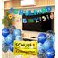 SCHULKIND Deko Einschulung Junge, Einschulung Schuleinführung Schulanfang Deko Set, Girlande Schulanfang + Zuckertüten Banner + 16 Luftballon mit ABC 123 Schultüte Motiv Konfetti Folienballon