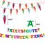 Einschulung Schuleinführung Schulanfang Deko Set, Girlande Alles Gute Zum Schulanfang + Zuckertüten Banner + 18 Luftballon mit ABC 123 Schultüte Motiv + Konfetti + Folienballon für Jungen Mädchen