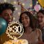 Giftota Cake Topper 30. Geburtstag Holz mit LED Lichterkette - 30. Geburtstag Deko - Tortendeko 30Geburtstag - Kuchen für 30. Geburtstagsdeko Frauen Männer
