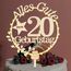 Giftota Cake Topper 20. Geburtstag Holz mit LED Lichterkette - 20. Geburtstag Deko Jungen Mädchen - Tortendeko 20. Geburtstagsdeko - Kuchen Deko für 20. Geburtstagsdeko