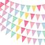 Alintor Wimpelkette Outdoor, 5 Pack Girlande Geburtstag, Einschulung Deko, Wimpelkette Outdoor Wetterfest, für Deko Gartenparty, Regenbogen Deko, Luftschlangen (Kein Stoffbeutel enthalten)