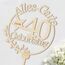 Giftota Cake Topper 40. Geburtstag Holz mit LED Lichterkette - 40. Geburtstag Deko Frauen Männer - Tortendeko 40. Geburtstagsdeko - Kuchen Deko für 40. Geburtstagsdeko
