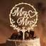 Giftota Cake Topper Hochzeit Holz Mit LED Lichterkette - Tortendeko "Mr und Mrs" - Hochzeitstorte Deko