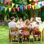 3er Set Wimpelkette Outdoor, 36 Bunte Wimpel (17,5x12,5 cm), 12 m Girlande, Wetterfeste Party Deko für Geburtstag, Gartenparty, Einschulung, Festival & Schützenfest (Regenbogenfarben)