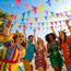 Wimpelkette Outdoor Pastell 4 Stück– GREATRIL 16 M Girlande Wetterfest Stoff Wimpel Geburtstagsdeko für Garten Klassentreffen Einschulung Schulkind Kinderzimmer Fasching Fastnacht Karneval Party Deko