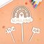 Tortendeko Einschulung, Holz Schulkind Tortendeko, Kuchen Deko Einschulung, Cake Topper Schulkind Kuchen Deko Torten Topper ABC 123 Kuchendeko Schulanfang für Mädchen Junge Schuleinführung Party