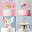 Einhorn Tortendeko 5. Geburtstag Mädchen, Kuchendeko Mit Kerze 5 Jahr, Figuren Cake Topper, Torten Deko für Mädchen