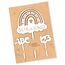 Tortendeko Einschulung, Holz Schulkind Tortendeko, Kuchen Deko Einschulung, Cake Topper Schulkind Kuchen Deko Torten Topper ABC 123 Kuchendeko Schulanfang für Mädchen Junge Schuleinführung Party