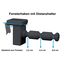 dekohaken24.de 4x Fensterhaken/Dekohaken mit Distanzhalter - ideal für Fenster- oder Weihnachstdekoration, Klemmbereich 10-27 mm (anthrazit, M)