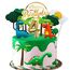 Dino Tortendeko 4 Jahre Junge Kinder, Kuchendeko Dinosaurier mit Geburtstagskerze 4, Happy Birthday Dinosaurier 4 Jahre