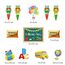 12pcs Einschulung Cupcake Topper Dekorationen für Schulanfang Tortendeko Schuleinführung Kuchen Dekorationen Fondant Muffins Zucker, für Junge Mädchen 1. Schultag Schulanfang Party Deko (Bunt)