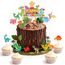 Giftota 21 Stück Dino Tortendeko Set – Dino kindergeburtstag Deko mit Dinosaurierfiguren & Torte Topper - Dino Kuchen Deko für Kinder Geburtstag & Dinosaurier Party