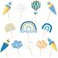 Tortendeko zur Einschulung, 12-teilig Regenbogen Schulanfang Cupcake Toppers, Schuleinführung Kuchen Fondant Muffins Zucker Dekorationen, für Junge Mädchen 1. Schultag Party Deko - Beidseitig Bedruckt