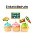12pcs Einschulung Cupcake Topper Dekorationen für Schulanfang Tortendeko Schuleinführung Kuchen Dekorationen Fondant Muffins Zucker, für Junge Mädchen 1. Schultag Schulanfang Party Deko (Bunt)
