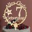 Cake Topper 7. Geburtstag Holz mit LED Lichterkette - Tortendeko 7. Geburtstag Deko - Kuchen Deko für Jungen Mädchen