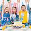 25 Stück Schulanfang Tortendeko, Tortendeko Einschulung, Einschulung Deko Kuchen Papierfächer für Junge und Mädchen Schulanfang Party Dekoration (Blau)