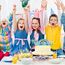 20 Stück Schulanfang Tortendeko, Tortendeko Einschulung Junge, Schultüte Einschulung Deko Cupcake Topper für Schulkind, Junge und Mädchen Schulanfang Party Dekoration (Blau Regenbogen)