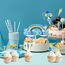 20 Stück Schulanfang Tortendeko, Tortendeko Einschulung Junge, Schultüte Einschulung Deko Cupcake Topper für Schulkind, Junge und Mädchen Schulanfang Party Dekoration (Blau Regenbogen)