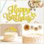 Giftota Tortendeko 30 40 50 60 Geburtstag Mann Frau, 30 Stück Gold Cake Topper Geburtstag Deko, Kuchendeko mit Geburtstagskerzen Konfetti Luftballons Papierfächer