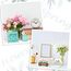 4 Stück Hello Spring Happy Easter gestuftes Tablett Dekorationen Bauernhaus Mini Holz Dekor Küche Dekor Etagere Tablett Dekor Frische Blume Zuhause 3DSchilder für Ostern Frühling Party Ebene Tablett