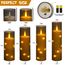 Da by LED Kerzen mit Eingelassener Lichterkette，Batteriebetriebene Kerzen mit Fernbedienung und 24 Stunde Timer，Flackernde Led Kerzen Für Weihnachtsdekoration Heimdekoration(Grau, 5er-Set)