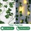 Gcstnn LED Lichterkette Efeu Künstlich, 2M 20LED Grüne Efeu-Lichterkette Girlande, IP65 Wasserdicht Batteriebetrieben mit Timing-Funktion, für Hängend Pflanzen, Zimmer, Wand, Weihnachtsdekoration.