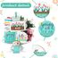 4 Stück Hello Spring Happy Easter gestuftes Tablett Dekorationen Bauernhaus Mini Holz Dekor Küche Dekor Etagere Tablett Dekor Frische Blume Zuhause 3DSchilder für Ostern Frühling Party Ebene Tablett